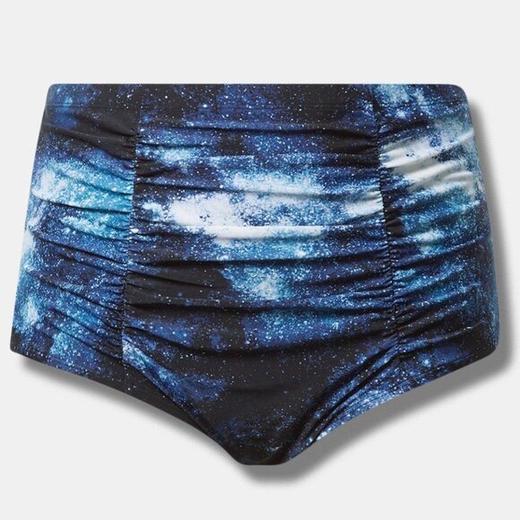 ❤️NWT VINTAGE TORRID SWIM BOTTOM BRIEF TUMMY CONTROL HIGH WAIST RUCHED PLUS SIZE - Picture 6 of 9